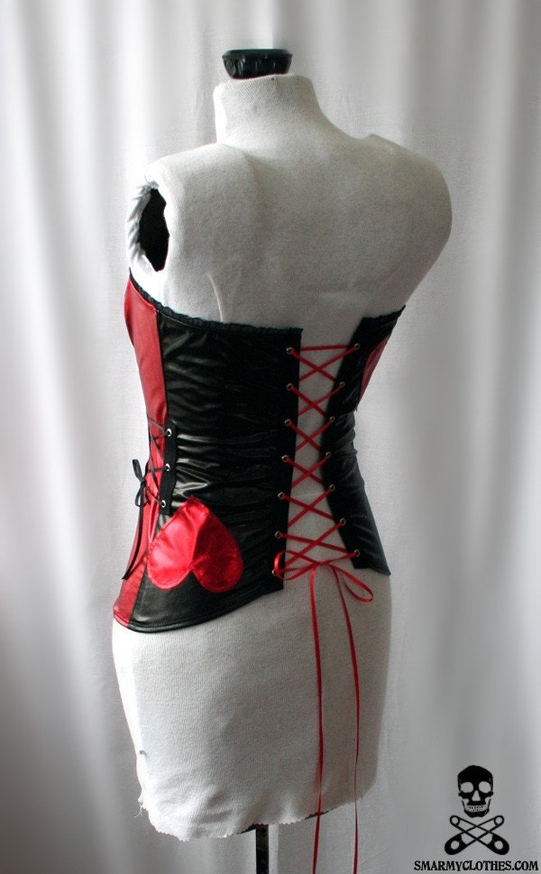 custom metallic Queen of Hearts corset top - handmade to your size - smarmyclothes Alice in Wonderland