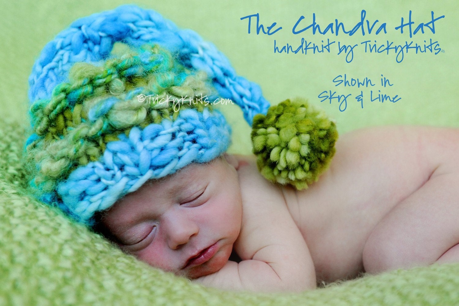 Chunky Handknit Stocking Hat for Toddler or Newborn Boy - Gift or Photography Prop - The Chandra