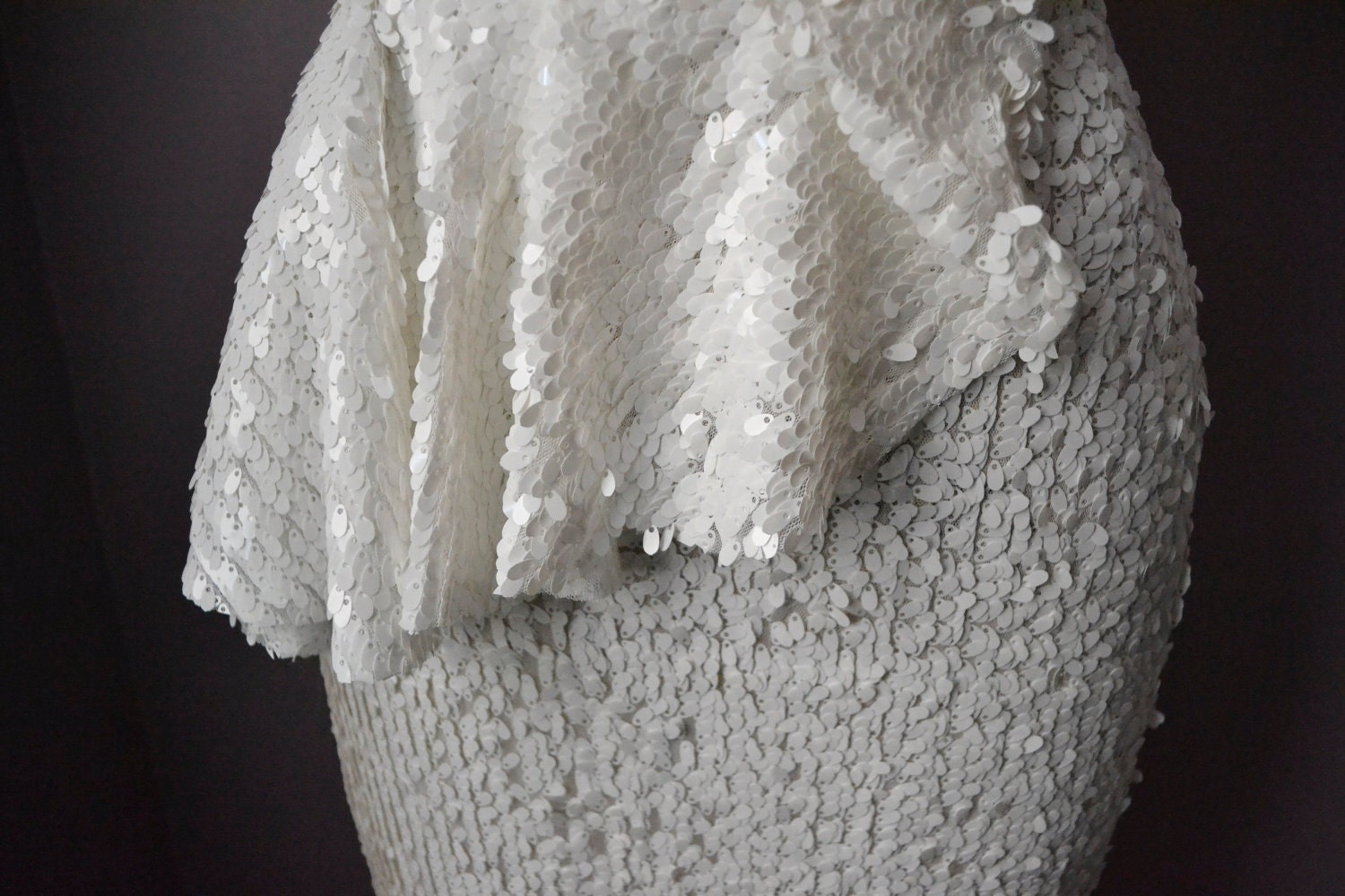 Ruffle Front Sequin Pencil Skirt