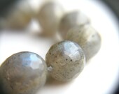 Grey Stone Necklace . Labradorite Necklace Silver Clasp . Faceted Labradorite Necklace . Raw Stone Necklace  - Mako Collection . Galaxy