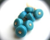 Native American Turquoise Jewelry . Gold and Turquoise Earrings . Long Turquoise Earrings . December Birthday Jewelry - Mermaid Collection