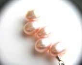 Pink Pearl Necklace . Pink Bridesmaid Sets . Wire Wrap Necklace . Pearl Bridesmaid Necklace . Matching Sets - Cotton Candy Collection