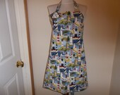 Full Apron Reversible Lighthouse Print Apron