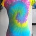 Tie Dye Pastel Rainbow Shirt with Twisted Front
