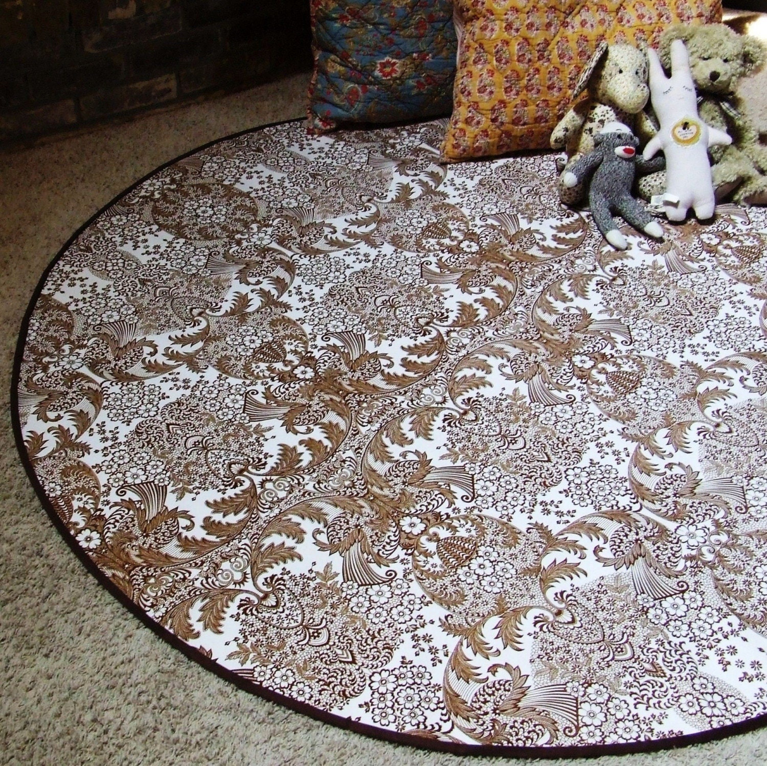 Chalkydoodles ROUND Oilcloth Tablecloth and Splat Mat - Choose your Oilcloth Fabric and TRIM