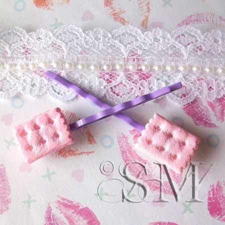 Strawberry Wafers - kawaii hairpins