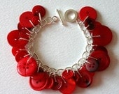 Red Rose Button Bracelet
