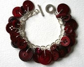 Button Bracelet Dark Berry Red