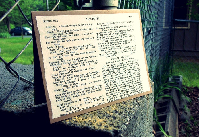 Shakespeare Note Cards - Set of 6