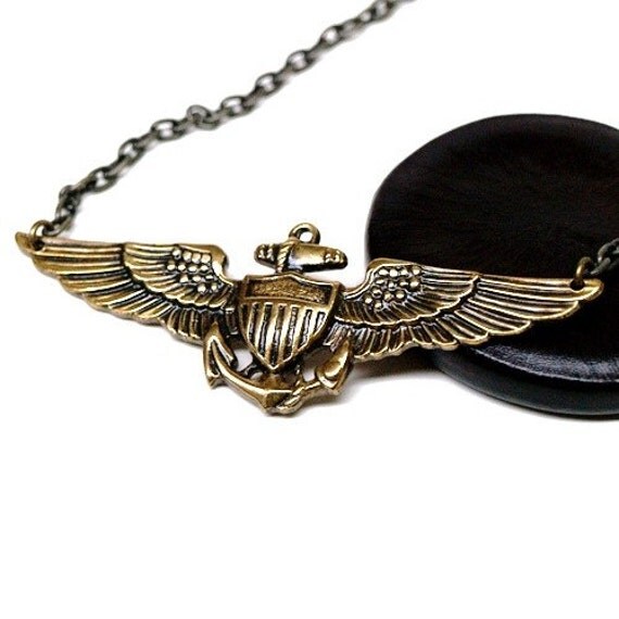 Vintage retro gold antiqued brass Nautical by chrysdesignsjewelry