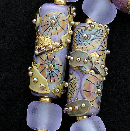 DSG Beads Handmade Organic Lampwork Glass-Lavender Made To Order