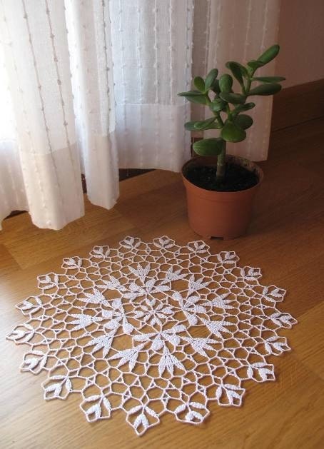 white doily vintage style