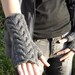 Cable Knit Wrist Warmers fingerless gloves Charcoal Gray Grey