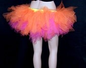 Neon Orange Bubblegum Pink Layered Trashy TuTu Skirt adult ALL Sizes MTCoffinz
