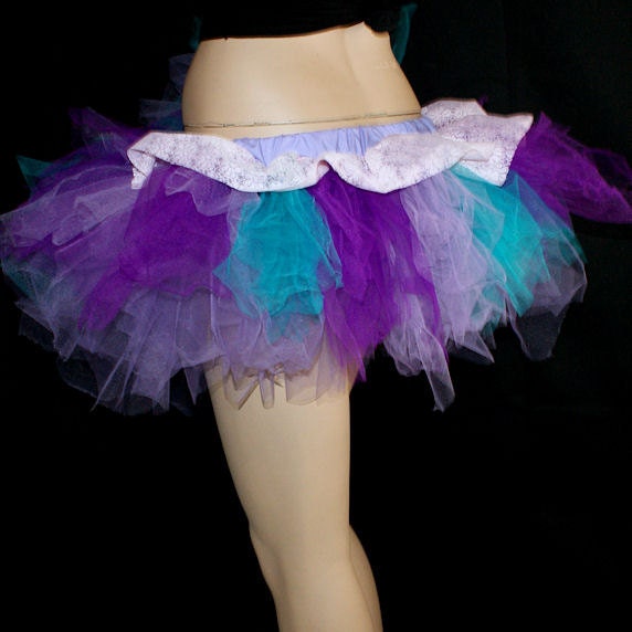 Faerie Purple Teal Green Trashy Lace TuTu adult small MTCoffinz --- ready to ship