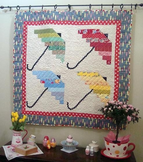 Spring Showers 4 Umbrella Quilt Pattern - pdf download only
