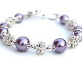 Lavender Pearl Bracelet, Bling Jewelry, Sparkling Rhinestone Bracelet, Bridesmaid Gifts, Bridal Party - AMIdesigns Lavender Pearl Bracelet, Bling Jewelry, Sparkling Rhinestone Bracelet, Bridesmaid Gifts, Bridal Party - AMIdesigns