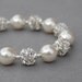 Bridal Ivory Pearl and Rhinestone Bracelet, Sparkling Wedding Jewelry, Bling Bracelet, Bridesmaid Jewelry
