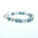 Bridesmaid Jewelry, Jade Green Pearl Rhinestone Bracelet, Bling Bridal Party