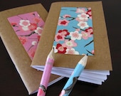 japanese chiyogami memo notebooks - 2 mini notebooks and pencils - sweet summer