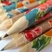 mini japanese paper-wrapped pencils - set of 10 - vintage wallpaper
