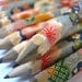 mini pencils made with japanese paper - set of 10 - patchwork sakura