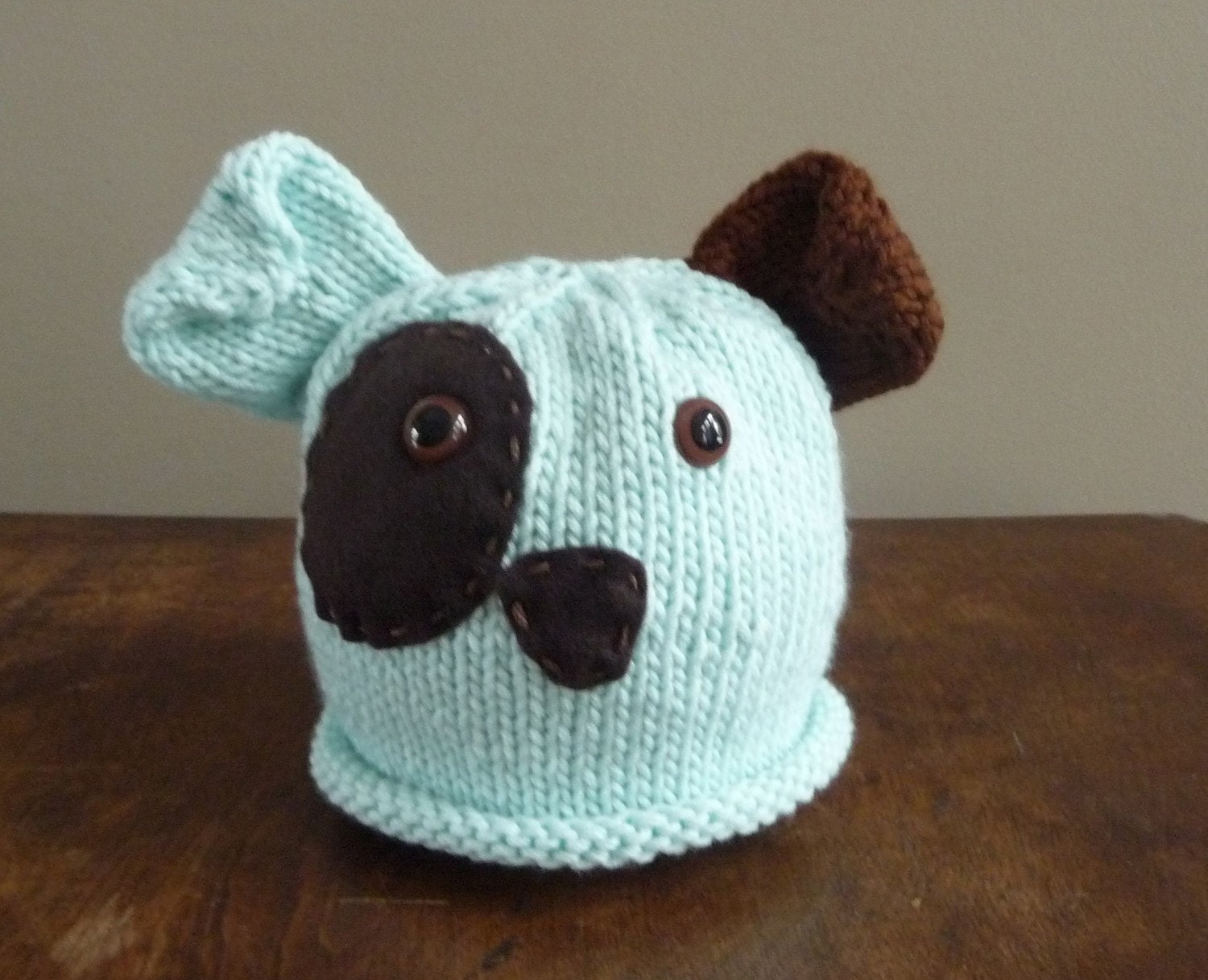 NEW Hand Knit Infant Puppy Dog Hat Photo Prop by sassafrass2