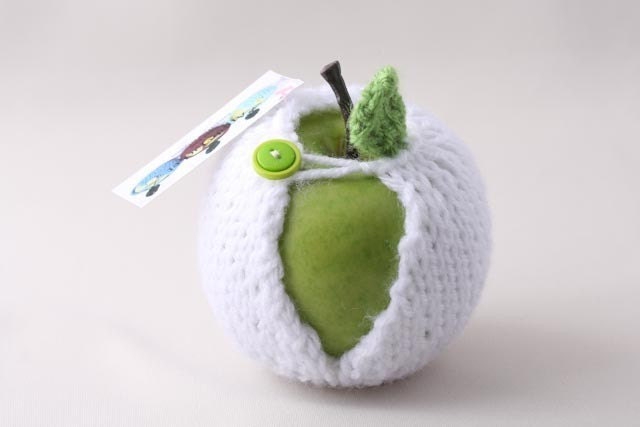 Apple Jacket-White with Lime Green and Dark Green Buttons - Made it to the Front Page of Etsy