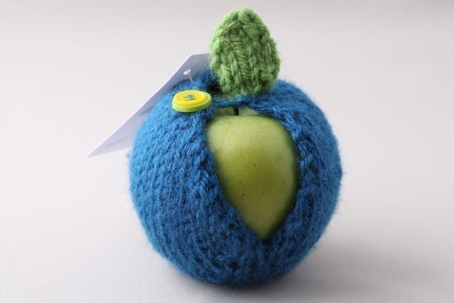 Apple Jacket-Sapphire with Lime Green and Yellow Buttons