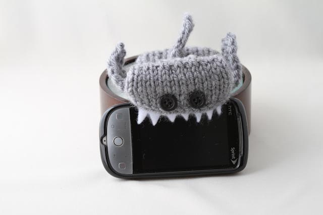 Monster Shark Silver Grey - Smart phone cozy - This item made it to the front page of Etsy
