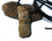 Handmade Earthy Beach Wire Wrap Shell Pendant In Rustic colors