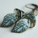 Flower dangle earrings, leaves, leaf, aqua, summer fashion