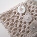 Wristlet no. 69, natural ecru cotton lace and vintage buttons