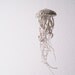 Jellyfish Amigurumi Ornament in Unbleached Linen - Rustic Cottage Chic Geek Decor - Size Small