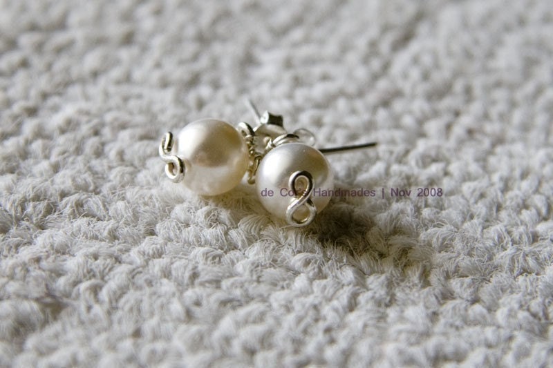 DIY Jewelry Pattern - Pearl Studs, Project Base Wire Jewelry Tutorial, DCHMT003
