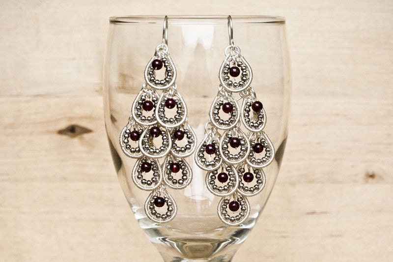DIY Jewelry Pattern - Grapes Hollowed Out Chandelier Earrings, Project Base, Wire Jewelry Tutorial, DCHMT006