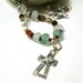 Sterling Silver Cross Beaded Necklace - Angelina