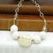 White Gold Murano Glass Wrapped Necklace - Rave On / Honey / Luxe