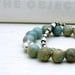 RES FOR HOLLY - Aqua African Opal Pewter Bracelet - Aquatic / Summer Marble Pastel