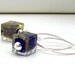 Modern Blue Gold Murano Glass Sterling Silver Earrings / Modern Blue Dangle Earrings / Midnight / Minimalist / Mod / Cool