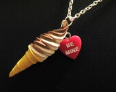 Vanilla Chocolate Swirl Icecream Pendant / Necklace