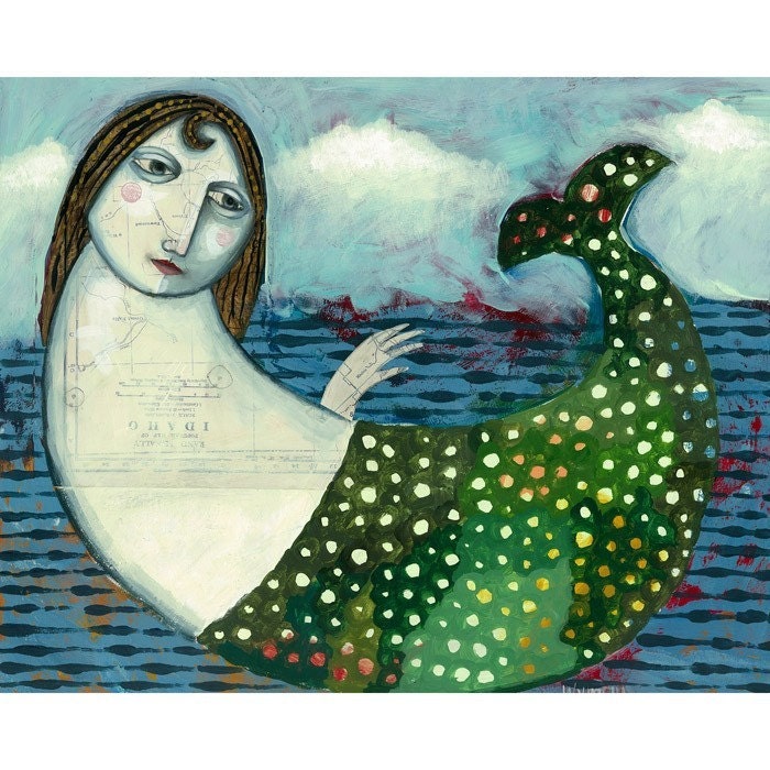 Wood Block Print - Modern Folk Art - Bounding Main