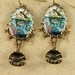 Mermaid Earrings Seahorse Earrings Mermaid Dangle Earrings Oyster Brass Filigree Vintage Style Clam Altered Art
