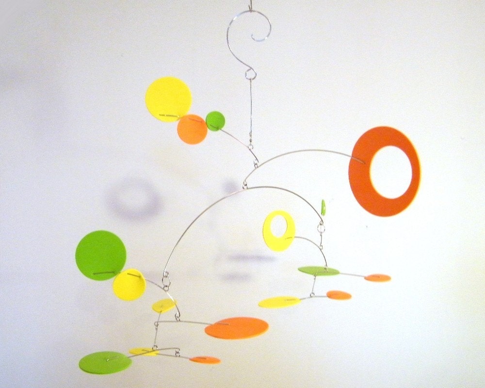 Modern Kinetic Mobile - The Nebula, in Citrus