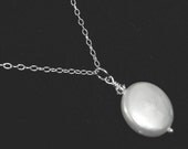 Coin Pearl Necklace, Freshwater Coin Pearl,Wedding Necklace, Bridesmaid Necklace