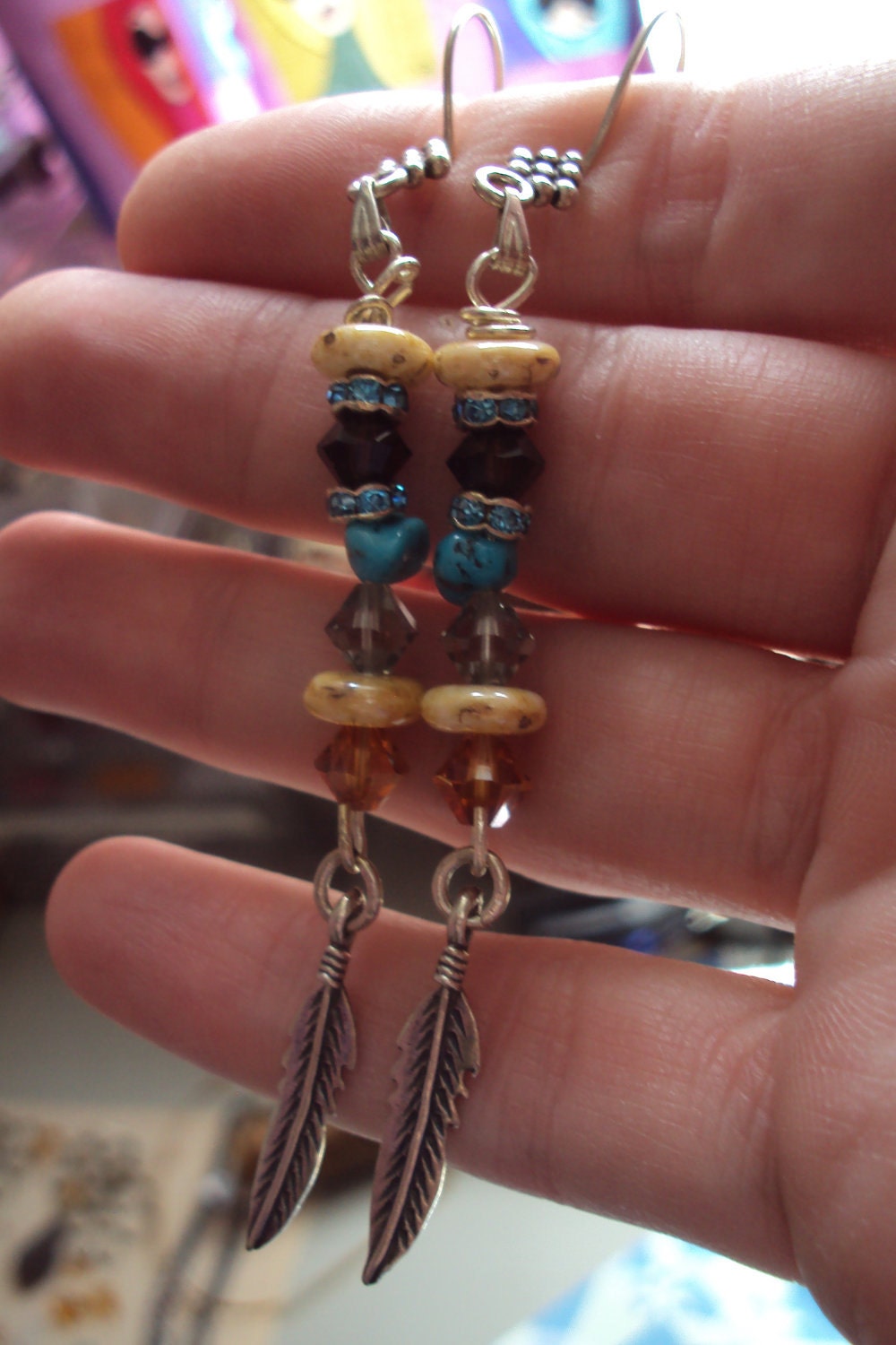 sterling silver feather earrings