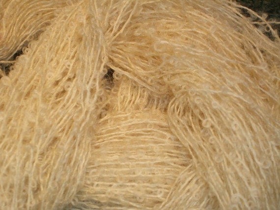 Boucle, natural mohair merino 2 ply blend