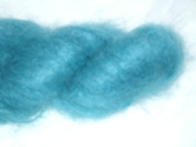 Teal Brushed Mohair Merino Yarn