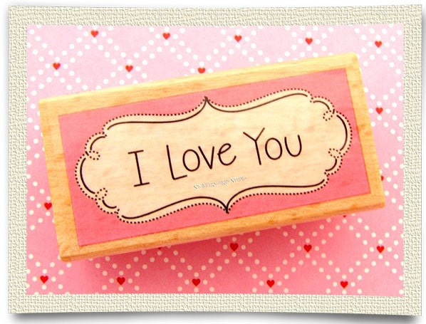 FREE SHIPPING - I Love You Rubber Stamp
