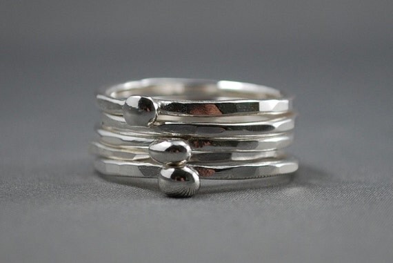 Orb Stacker Set - Five Sterling Silver Rings